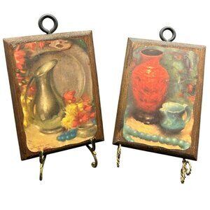 print on wood still frame moody wall art kitchen vase pitcher kitschy decor